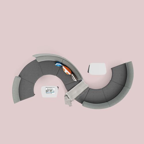 ספה רופפת מבד עיצוב חדש